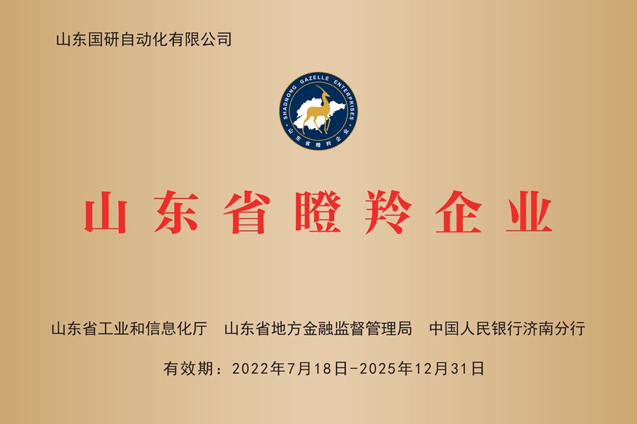 山东国研：山东省瞪羚企业
