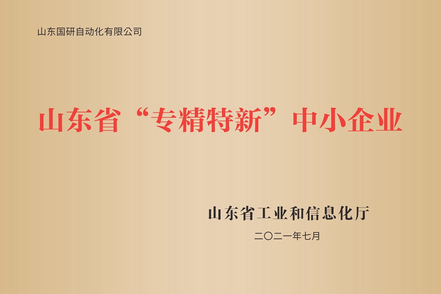 山东国研：山东省专精特新中小企业